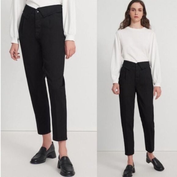 J Brand Fold Over Pleat Peg Black Jeans sz 29 - Picture 1 of 14